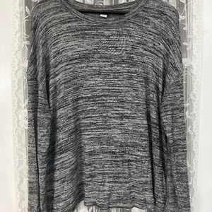 Old Navy Women Gray and Black Luxe Long Sleeve Size L
